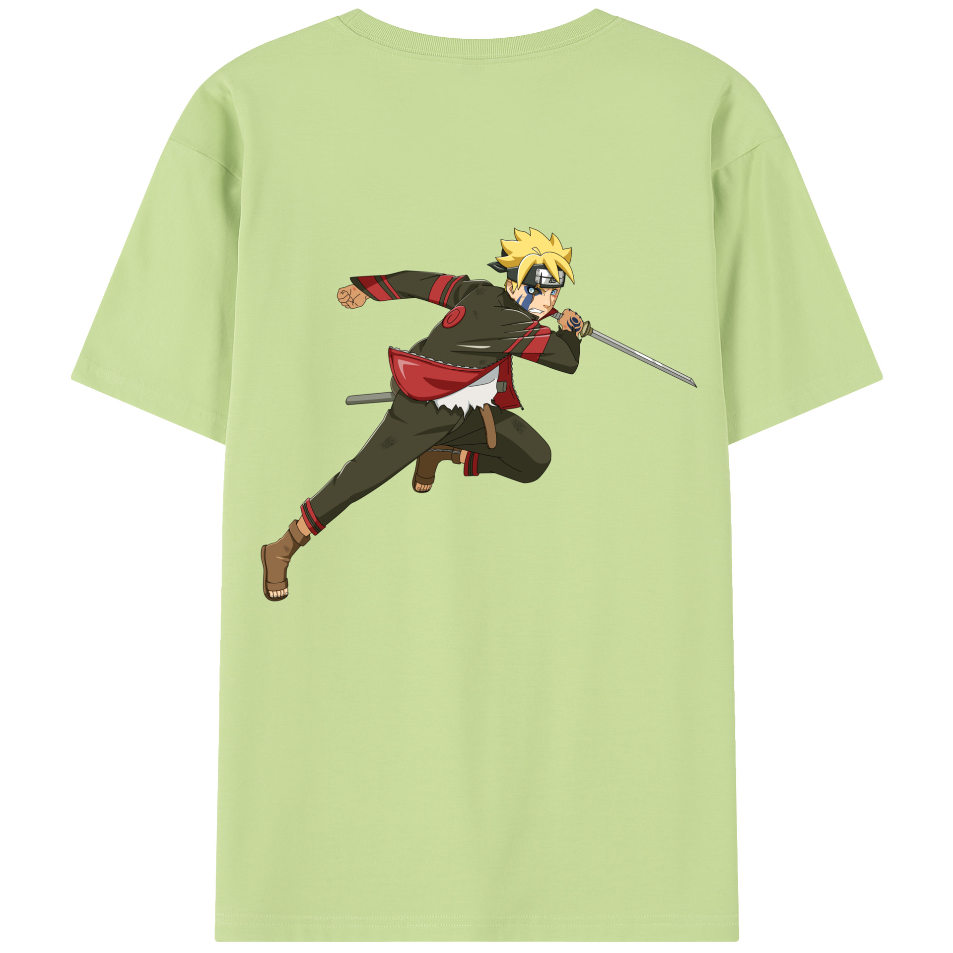 （画像用） NARUTO -ナルト- うずまき ボルト Uzumaki Boruto 綿100％半袖Tシャツ（背面プリント）